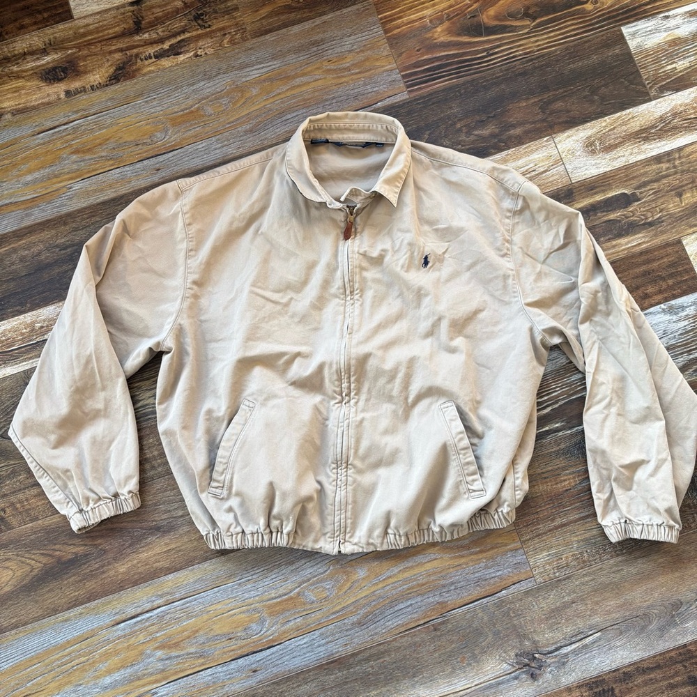 Vintage Polo Ralph Lauren Harrington Jacket Mens XXL Bomber Tan Made In USA *SD*